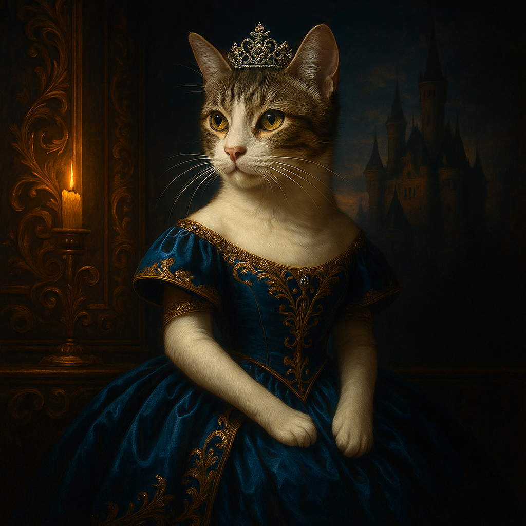 AI princess pet portrait in fairy tale style