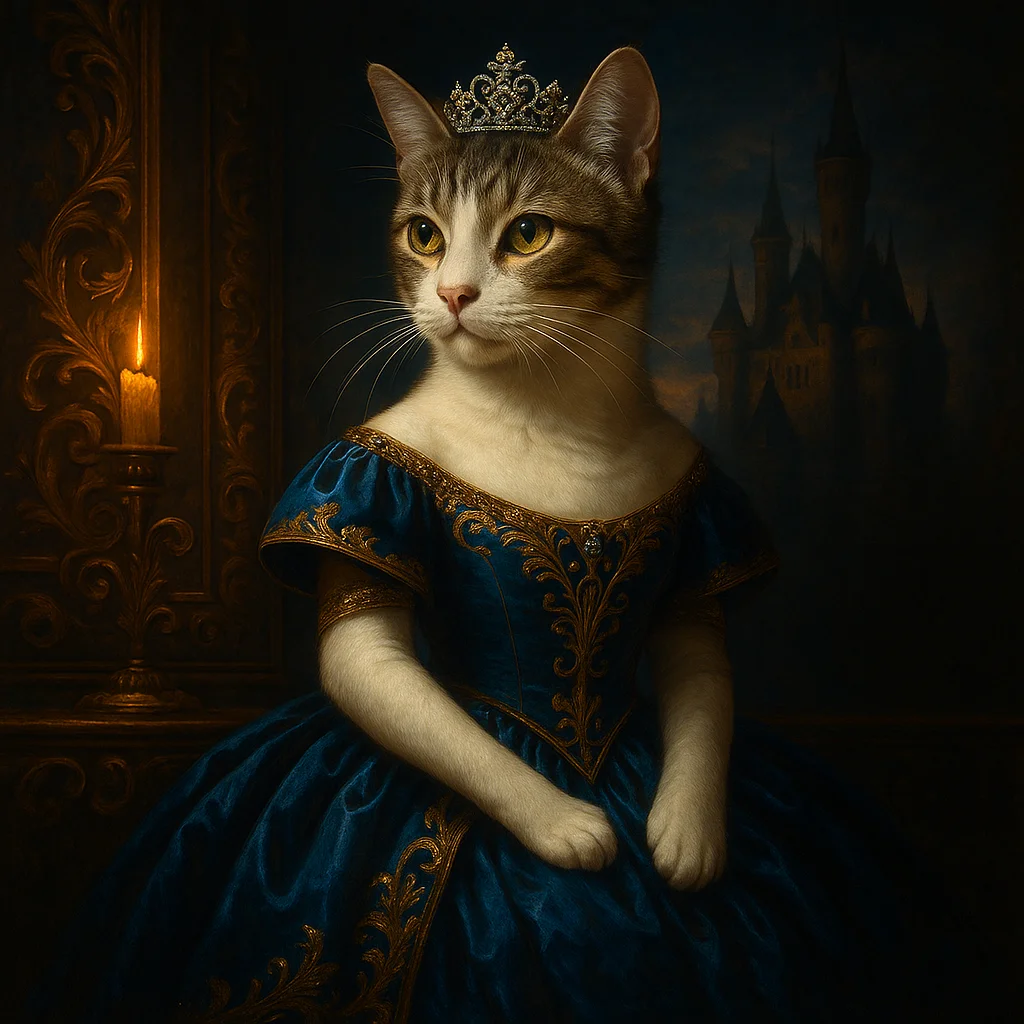 AI princess pet portrait in fairy tale style