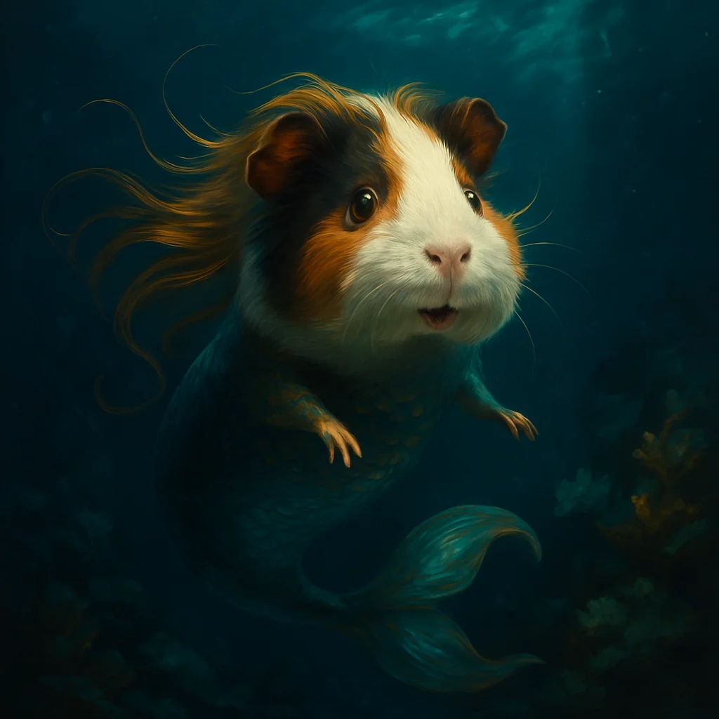 AI mermaid pet portrait — underwater scene