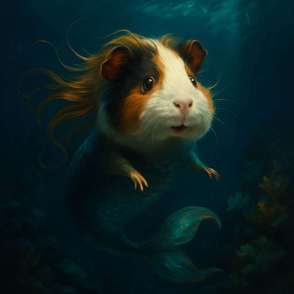 AI mermaid pet portrait — underwater scene